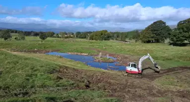 Digger at common farm